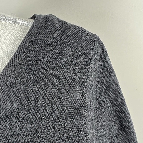 Sandro Paris Black Short Sleeve Dress Size 3 40 US 8 Overlay Stretchy - Picture 3 of 14